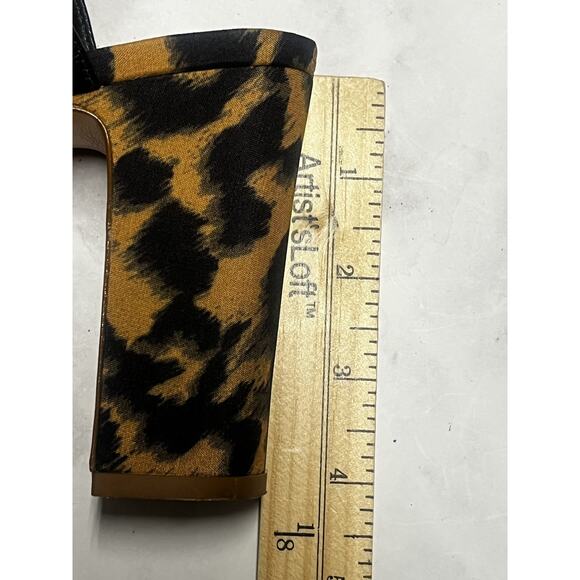 Schutz Platform Shoes Womens Size 7B Block Heel Animal Print Sandals - Picture 8 of 9